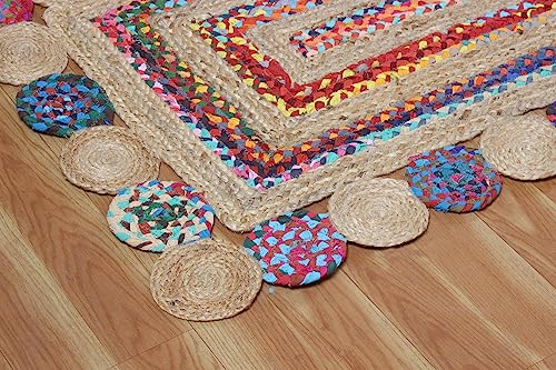 Tapis Chindi en coton et jute beige 0,9x6,1m Cape Cod - 7