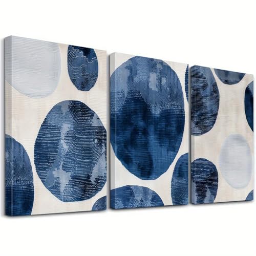 Affiches minimalistes bleu marine pour salon moderne et contemporain
