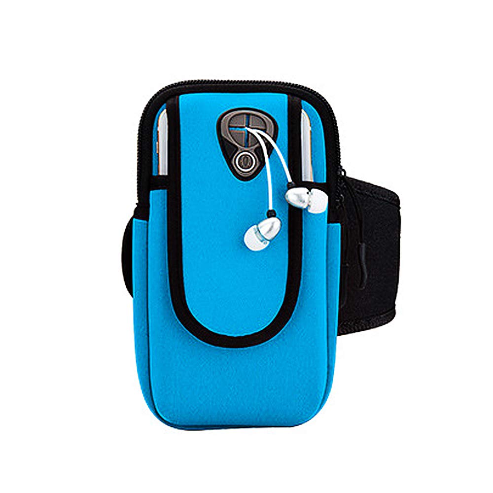 Cocobla Sports Armband Cell Phone Holder Unisex Arm Bag for Workout Exercise Running Phone Holder Pouch Case with Ear Hole 2 Layers