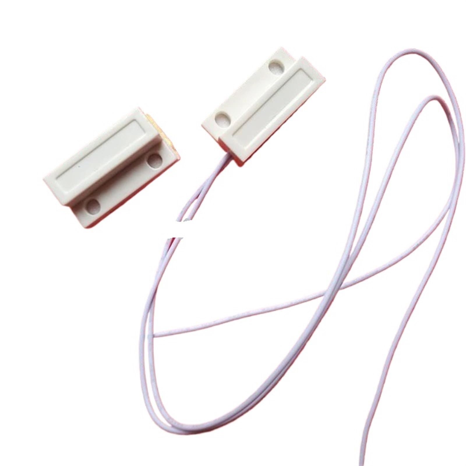 JCAKES 10 Uds MC-38 MC38 Sensor de Ventana de Puerta con Cable 330mm Cable Alargado Interruptor magnético Aleatorio Sistema de Alarma de casa Tipo NC
