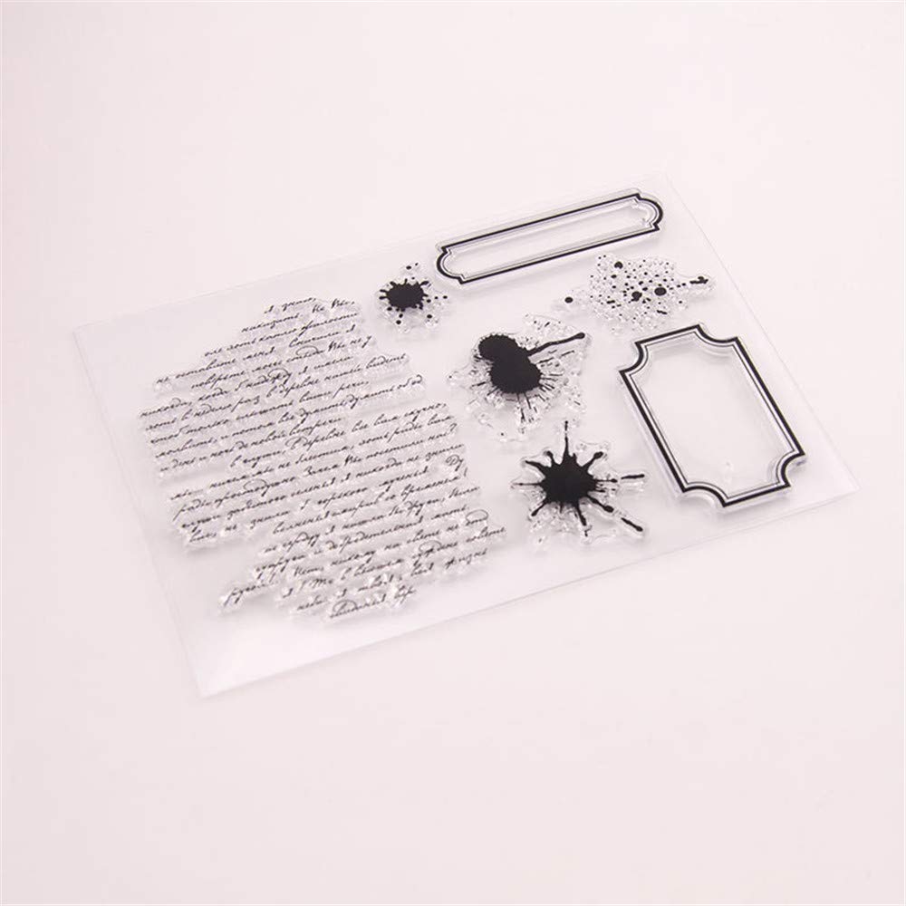 INFUNLY Timbri trasparenti con numeri vintage per scrapbooking, 15 x 10 cm, timbro in gomma riutilizzabile per biglietti aerei, album fotografici, decorazioni artigianali