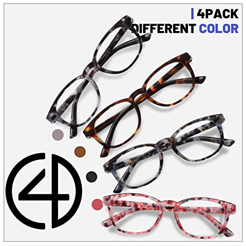 Image of Przene Reading Glasses for Men Women Blue Light Blocking Readers Spring Hinges Lightweight Style Pack