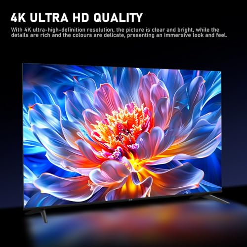 75 inch UHD 4K Smart TV, D-LED backlight Television, Borderless Design,HDMI USB DVB-T2/S2 RJ45 Interface, large screen for living room, bedroom, home entertainment - black - Image 3