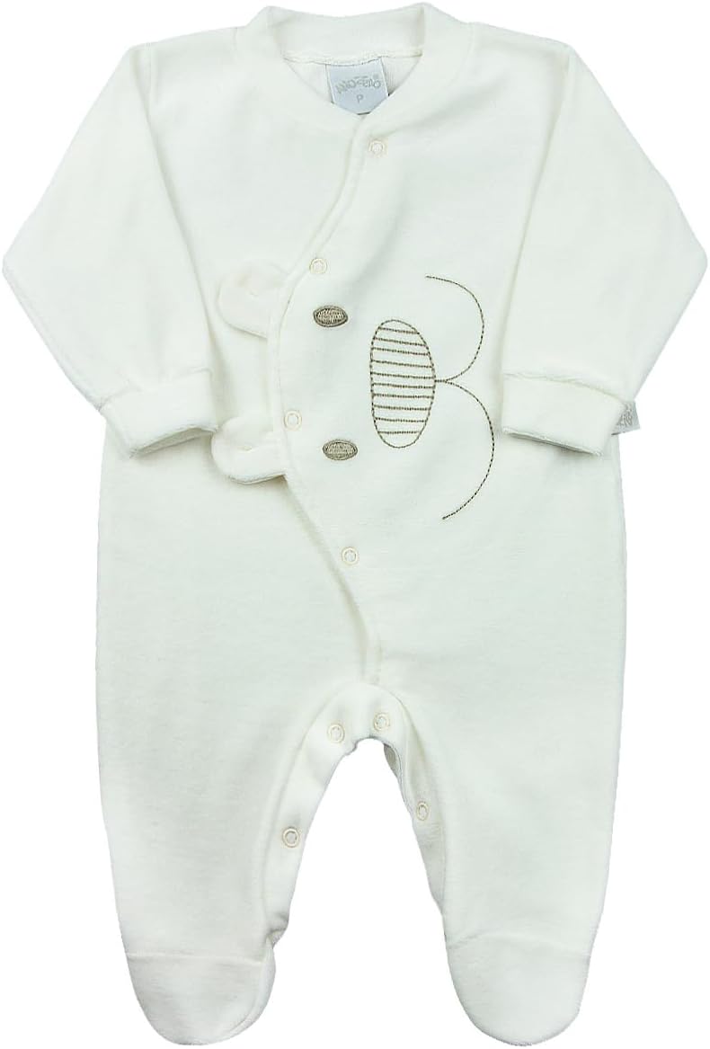 Macacão Bebê Plush Urso com Orelhas Soltas – Natural