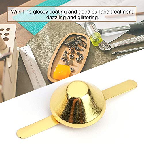 50PCS Plate Bottom Studs Bag Feet Flat Metal Cone Studs Mushroom Spike Rivet Purse Spike Nailheads Brad leathercraft Findings (15mm-Gold) - Image 3