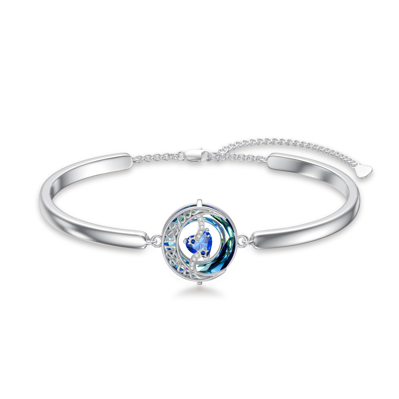 Toupopbirthstone Bracelet For Women 925 Sterling Silver Moon And