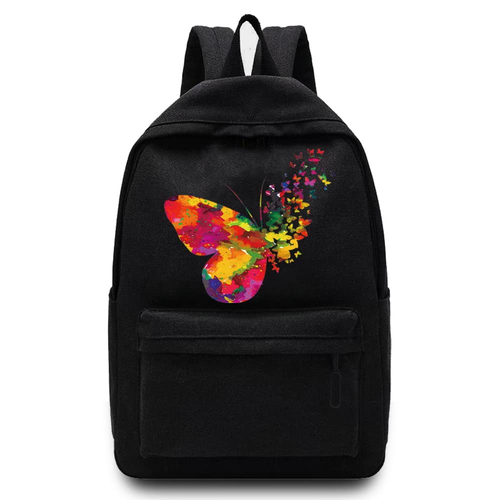 Basics Backpack/Daypack with Padded Shoulder Straps, Side Pockets Hiking Daypack Walking Rucksack Foldable Camping for Water Bottle and Laptop Sleeve, (Half Butterfly)