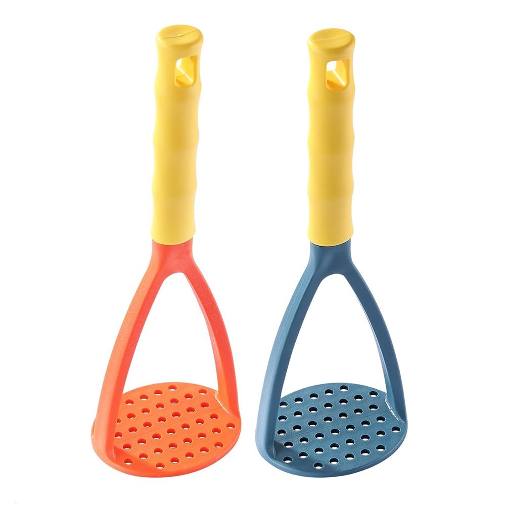 Aflytep Potato Masher, Plastic Mashed Potatoes Masher, Colorful Food Masher, Masher Kitchen Tool For Potato, Fruit And Vegetable