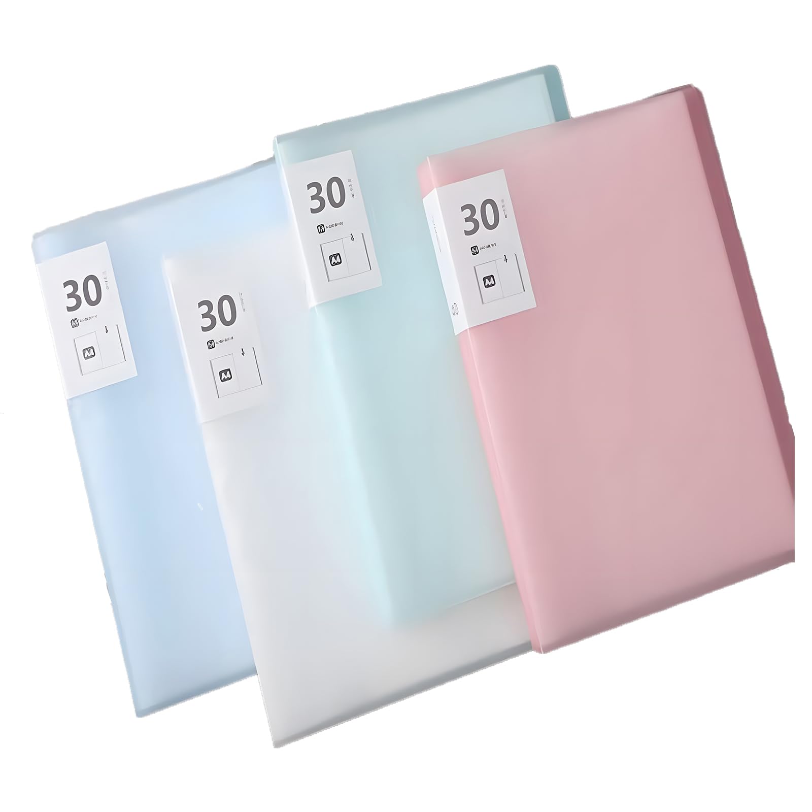 X spring A4 File Folder, 4 Pack Portfolio Binder with 30 Clear Pockets, Heavy Duty Art Presentation Binder with Plastic Sheet Protectors, Book Document Organizer Binder for School, Business, Office