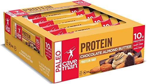 Caveman Foods Chocolate Almond Butter Protein Bar, 1.4 Ounce Bars, Box of 12