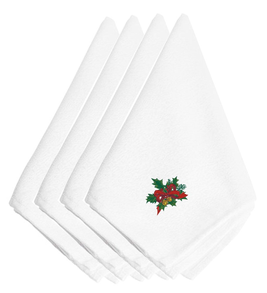Serviettes de table brodées de Noël Caroline's Treasures EMBT2414NPKE en tissu