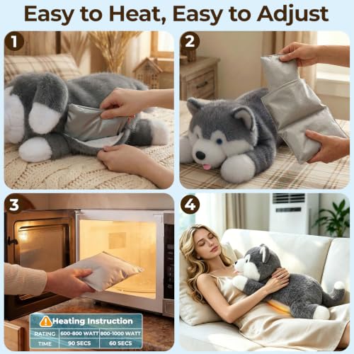 Image of Mewaii Weighted Stuffed Animals Dog Plush, Heatable Coolable, 2-5lbs, 23in
