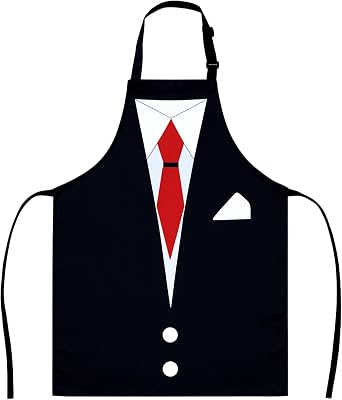 funny aprons for men Adult Suit-Themed Apron - Elegant Design Perfect for Kitchen, Baking, Hosting Parties, Catering Services & Special Events