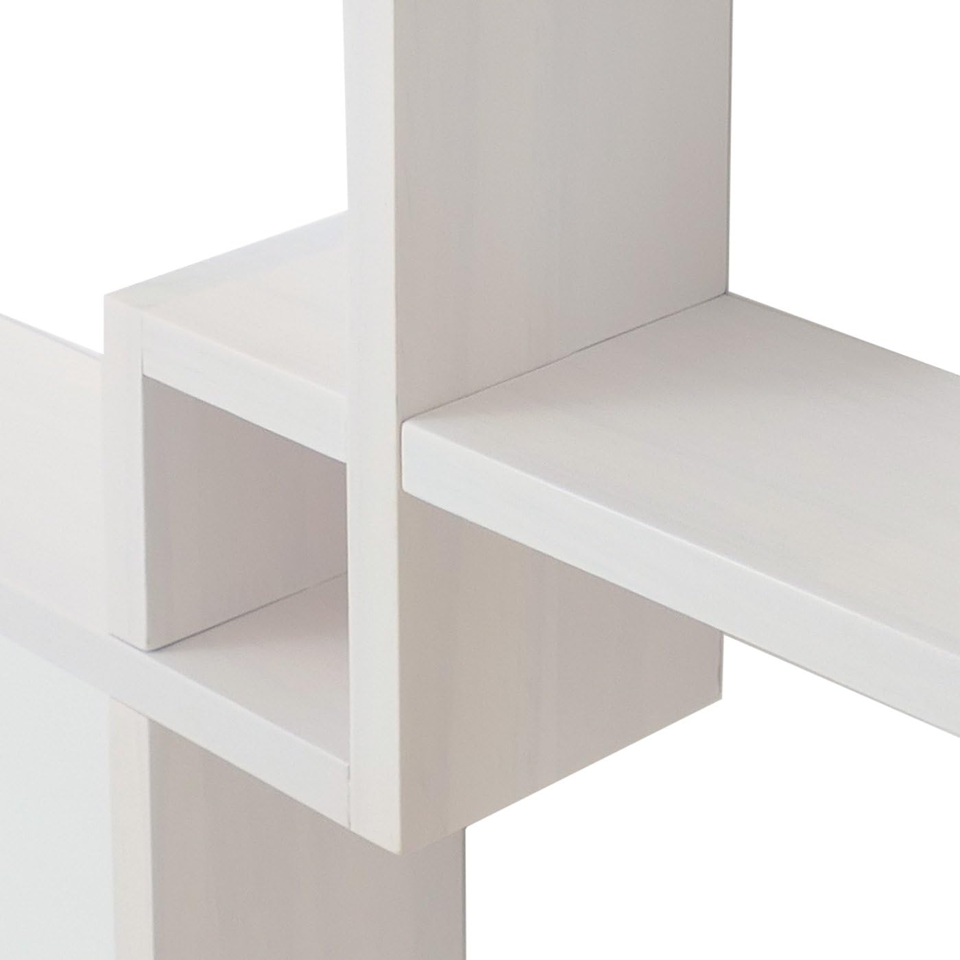 Mendler Regał ścienny HWC-P23, regał wiszący, FSC® - biały | Dekoracja ścienna, regał wiszący, regał w kształcie kostki, regał designerski, 4 półki