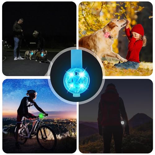 4 Stück Sicherheit Haustier Lichter: Sicherheits LED Blinklicht USB Wiederaufladbar mit 3 Blinkmodis, Wasserdichte LED Licht Leuchtanhänger für Hunde Katzen nächtliche Nachtspaziergänge Camping