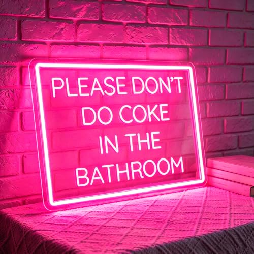 Image of Pink Neon Sign for Wall Decor Led Light Sign Neon Light for Room Party Home Wall Decor USB Powered - Bathroom
