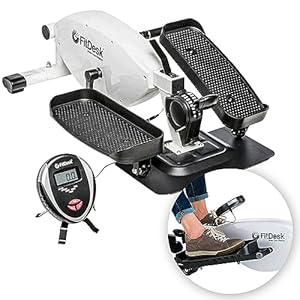FitDesk Under Desk Bike Pedal Machine with Magnetic Resistance for Quiet, Fluid Motion – Adjustable Tension with Digital Performance Meter