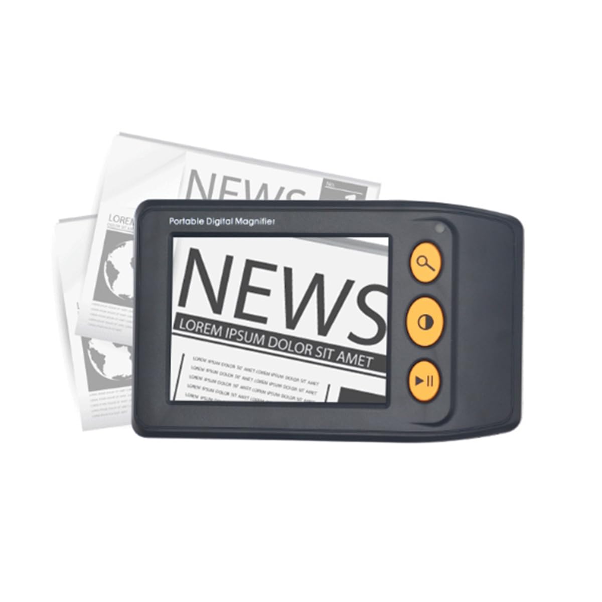 Septpenta Lupa Digital Portátil, 8 Modos de Color Lector Electrónico con Zoom 2X-25X, Lupa Digital de Video con Salida AV con Soporte de Congelación de Imagen, para Baja Visión(Negro)