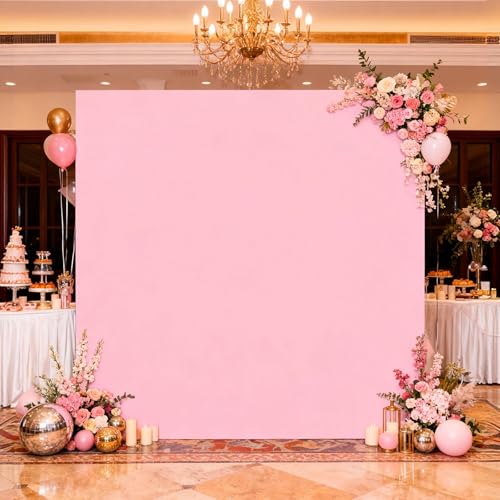 6.6x6.6ft Pink Square Backdrop Cover for Party Wedding Home Decoration