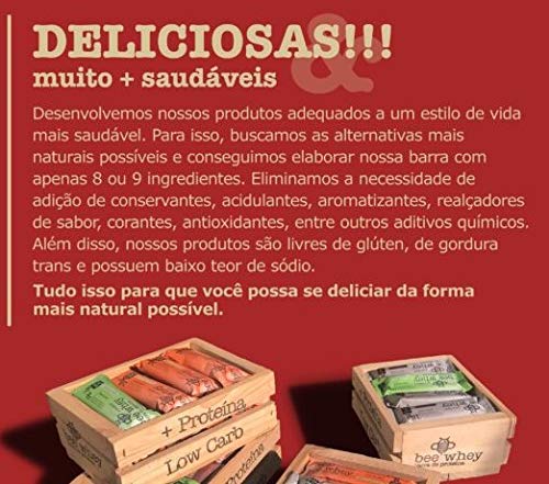 BeeWhey +Proteína, Barra de Proteína Sabor Chocolate, Não Contém Glúten, Sem Gordura Trans, Baixo Te