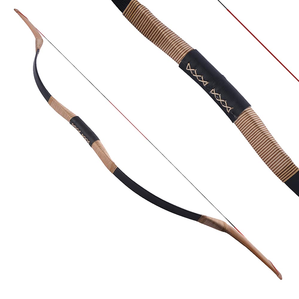 AMEYXGS Tiro con l'arco Arco Lungo Tradizionale Takedown Arco Ricurvo Arco da Caccia 20-35 libbre Horsebow Arco Mongolo per Tiro al Bersaglio all'aperto Pratica con la Mano Destra e Sinistra