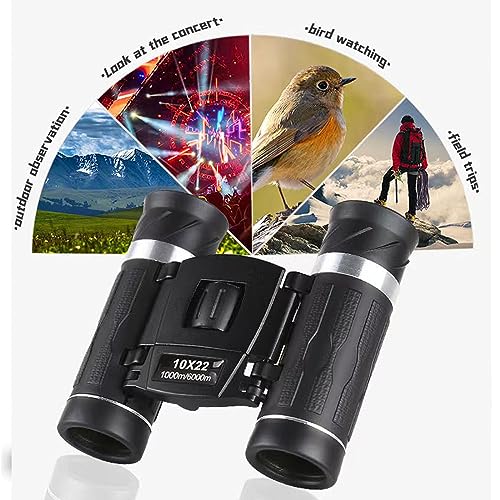 Binoculares compactos 10x22 con adaptador para celular miniatura 2