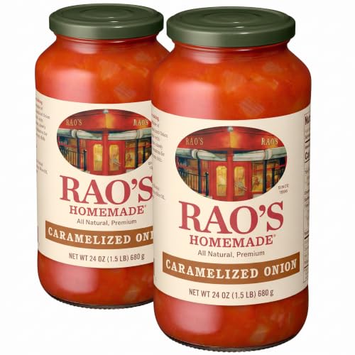 Rao's Homemade Caramelized Onion Sauce, 24 oz, Caramelized Onion and Tomato, All Purpose, Keto Friendly Pasta Sauce, Premium Quality Tomatoes from Italy (Pack of 2)