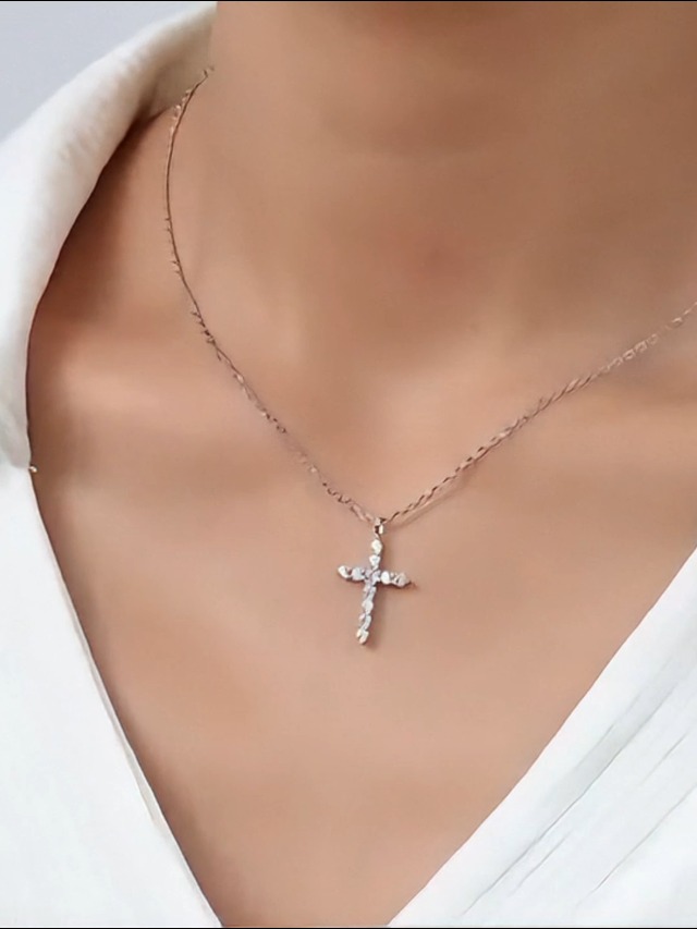 Collana Croce Unisex In Acciaio Inox Con Zirconi | Ciondolo Rapper Retrò, Catena 60 Cm, 16 Gr | Gioiello Hip Hop Regalo Per Ragazzo E Ragazza - 3