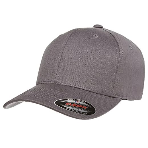 Flexfit mens Cotton Twill Fitted Cap Hat, Grey, Large-X-Large US