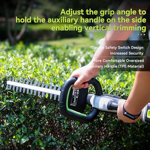 RELEX Hedge Trimmers Cordless with 2 Battery and Charger, 51cm (20 Inch) Cutting Length,Garden Tool & Lightweight Handheld Hedge Cutter for Hedges, Bushes, Branches - Image 3