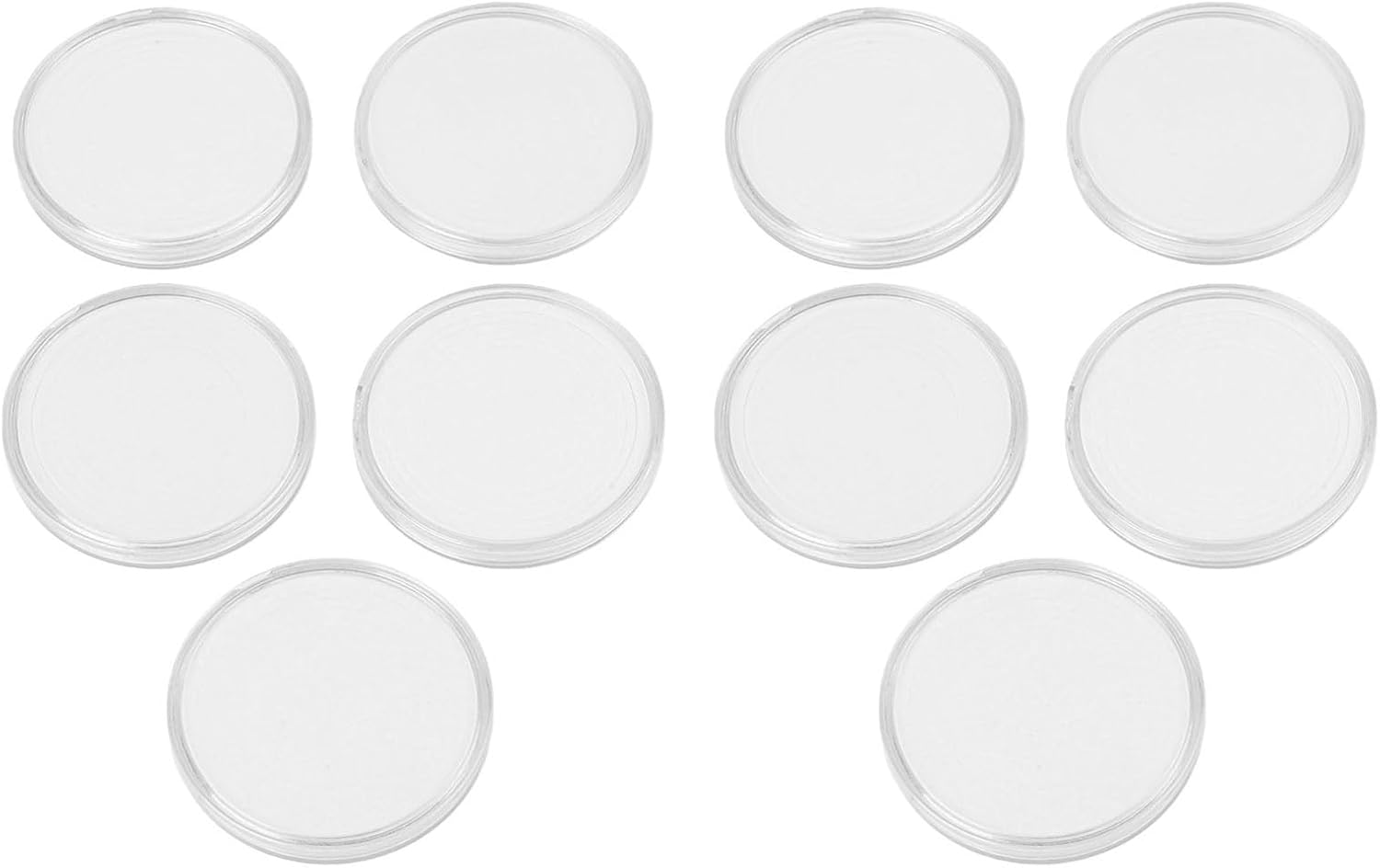 10 Pcs 70mm Transparent Coin Holder Capsules with Adjustable Inner Rings Collecting Storage Display Cases of Various Sizes(2)