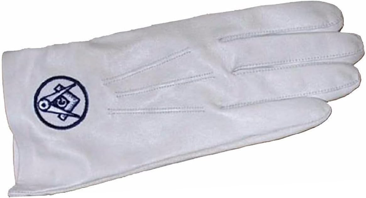 BRICKS MASONS Soft Leather Masonic Gloves With Square Compass Embroidery
