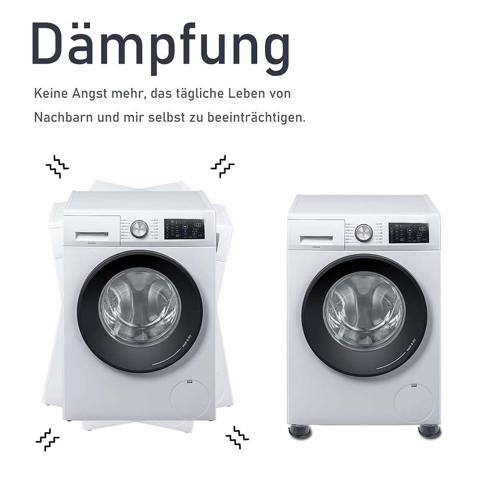 4er-Set Waschmaschinen-Füße: Antirutsch-Matten Gegen Vibrationen & Lärm