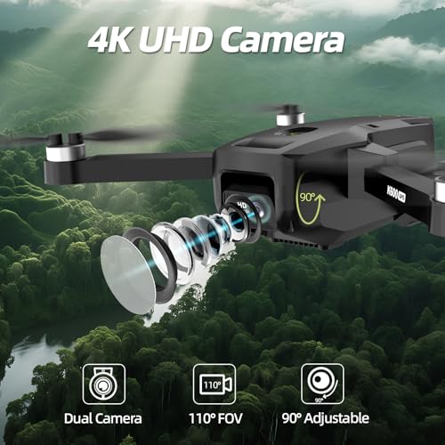 GPS Drone with EIS 4K Camera, 4.5" FPV Screen, 5GHz Transmission Foldable Drone with Brushless Motor, Auto Return Follow Me & 32G SD Card, Gesture Control, Al Track&Orbit Mode for Adults/Kids/Beginners - Image 4