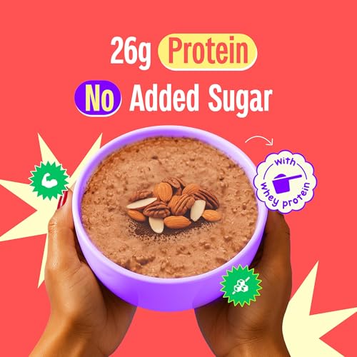 Image of Yogabar 26g High Protein Oats 1kg x 3, Filter Kappi - Breakfast Cereal with Wholegrains, 26% Protein & No added sugar - Oats High Protein for Gym - Premium Protein Blend with Whey Protein Powder - with Goodness of Chia, Sunflower & Pumpkin Seeds & Probiotics for Absorption