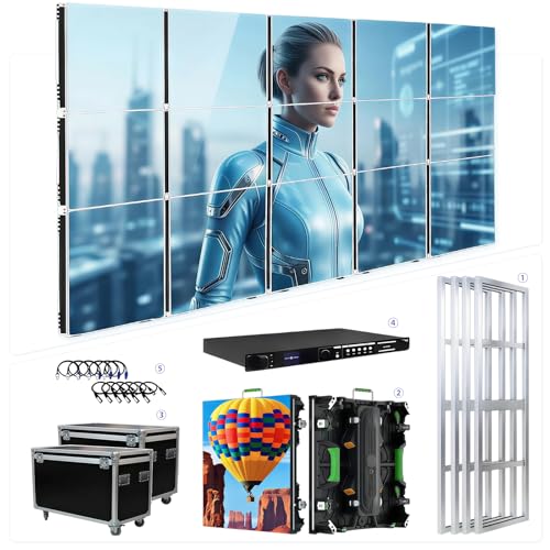 Image of P3.91 Indoor LED Display Screen with Flight Case, 3840Hz High Refresh Rate LED Video Wall Panel, Aluminum Cabinet, Easy Setup for Stage Events, Trade Shows, Conferences and Rental Use (16)