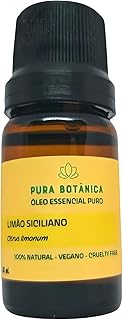 Óleo Essencial de Limão Siciliano 10ml – 100% Puro Pura Botânica para Aromaterapia, Aroma Cítrico Refrescante, Energia e Bem-Estar Natural