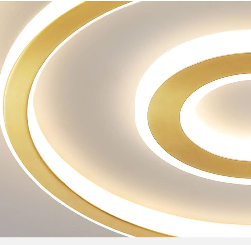 Plafoniera Led Moderna in Ottone, Forma Rotonda, per Camera da Letto e Soggiorno, Ideale per Chi Ama Gli Apparecchi Di Illuminazidi Lusso./50 cm