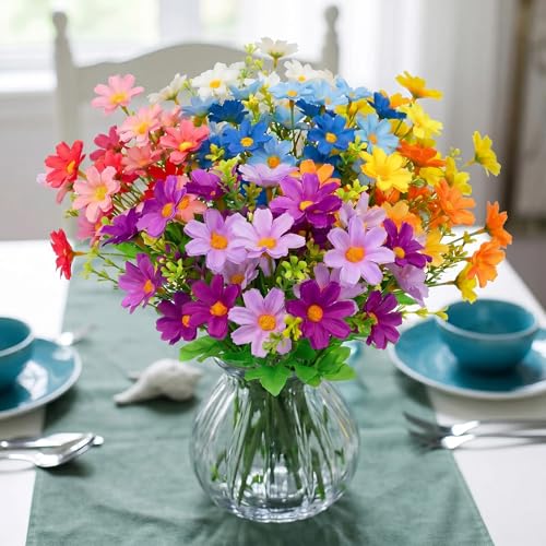 Woltoy Fleurs Artificielles 9 Pièces Fausse Fleur Marguerite comme De Vraies Artificielles pour Mariage, Bouquets De Mariée, Maison, Bricolage,...