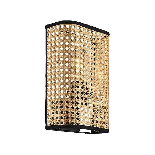 Aplique de una luz modelo OYSTER pantalla rejilla natural ALEMAR