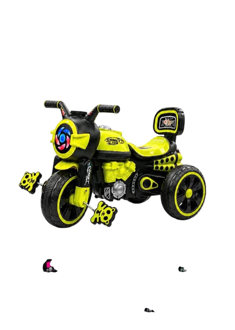 Kids Tricycle with Music & LED Light | 3 Wheel Pedal Ride-On Bike for Boys & Girls | Comfortable Backrest | Indoor & Outdoor Toy Cycle | Yellow & Black-image-44