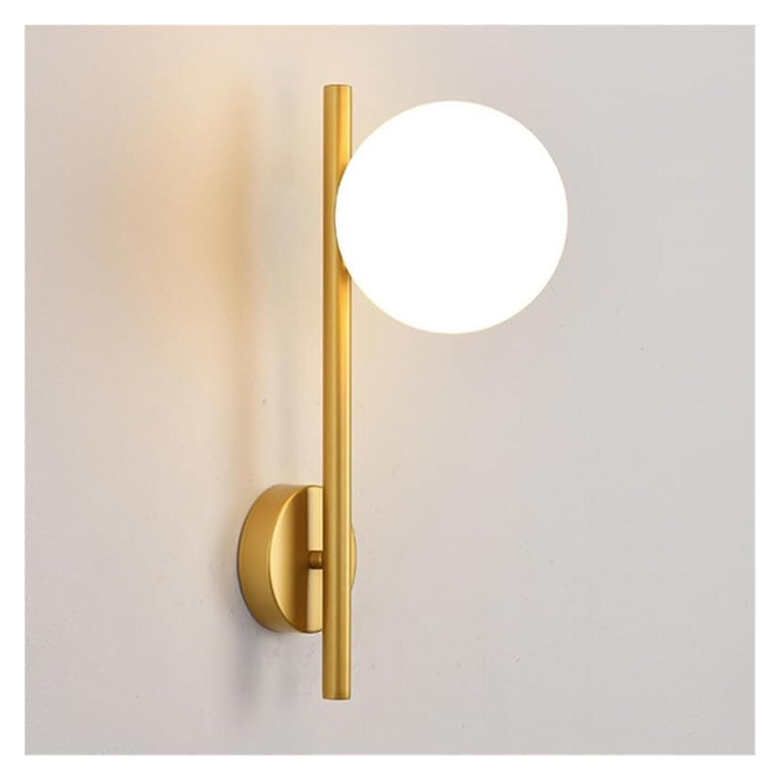 KHUKHU Minimalist Metal Wall Lights, Nordic Frosted Glass Ball Wall Lamps, Indoor Hallway Balcony Corridor Wall Light Fixture, Modern Bedroom Bedside Wall Sconces(Gold)