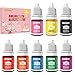 Coloranti Alimentari a 8 colori - Colorante Alimentare Liquido Concentrati per Cuocere, Decorare, Glassare e Cucinare - Coloranti Alimentari Vibranti per Fondente, Slime e Mestieri - Flaconi di 6 ml