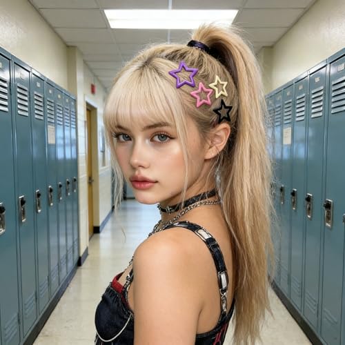 60 pinzas de cabello estrella para mujeres metal miniatura 4