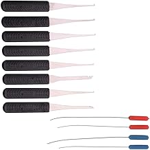 Broken Keys Extractor Kit Broken Keys Removal Hooks Removal Kit (12 Pieces, Black)