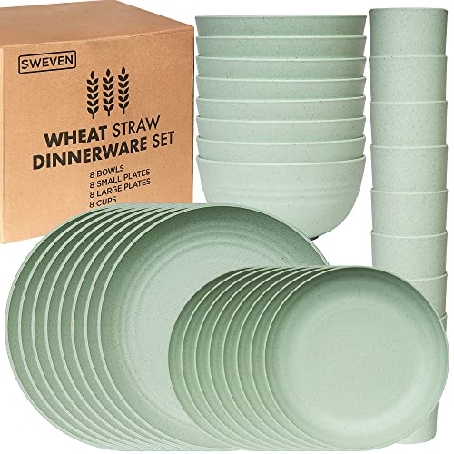 Wheat Straw Dinnerware Sets | Unbreakable Dinnerware Sets | Dishwasher Microwave Safe