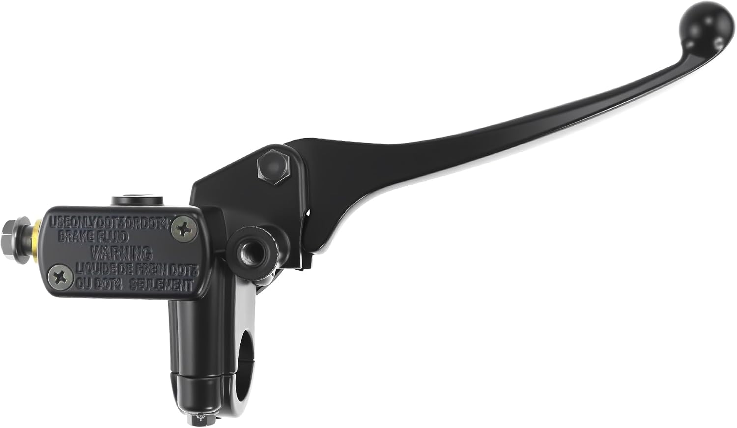 PRO BAT 10mm/0.39" Banjo Front Right Brake Master Cylinder Lever Pump with M8 Mirror Hole for GY6 50cc 80cc 100cc 125cc 150cc 200cc 250cc Scooter Moped ATV Quad Buggy Black 7/8" 22mm