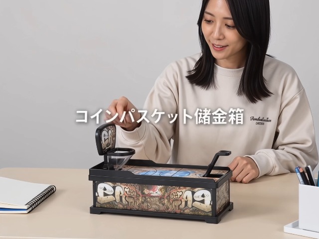 Amazon.co.jp: 貯金箱 コインバンク バスケットデザイン シュートで