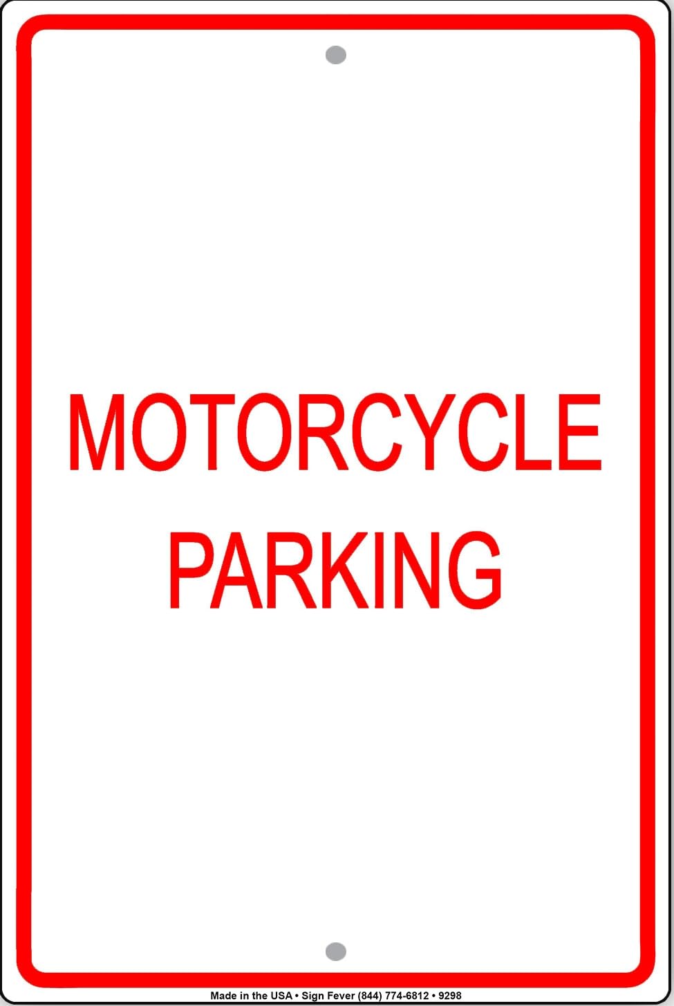 Motorcycle Parking Wall Art Decor Novelty Caution Notice Metal Sign