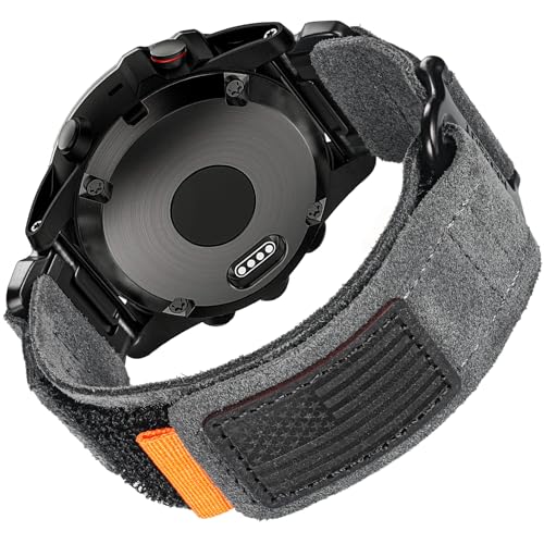 hemsut h Compatible Fenix 5 Band 22mm Width Soft Leather Watch Strap for Fenix 5 Plus/Fenix 6/Fenix 6 Pro/Fenix 7/exip/Forerunner 935/945/Approach S60/Quatix 5